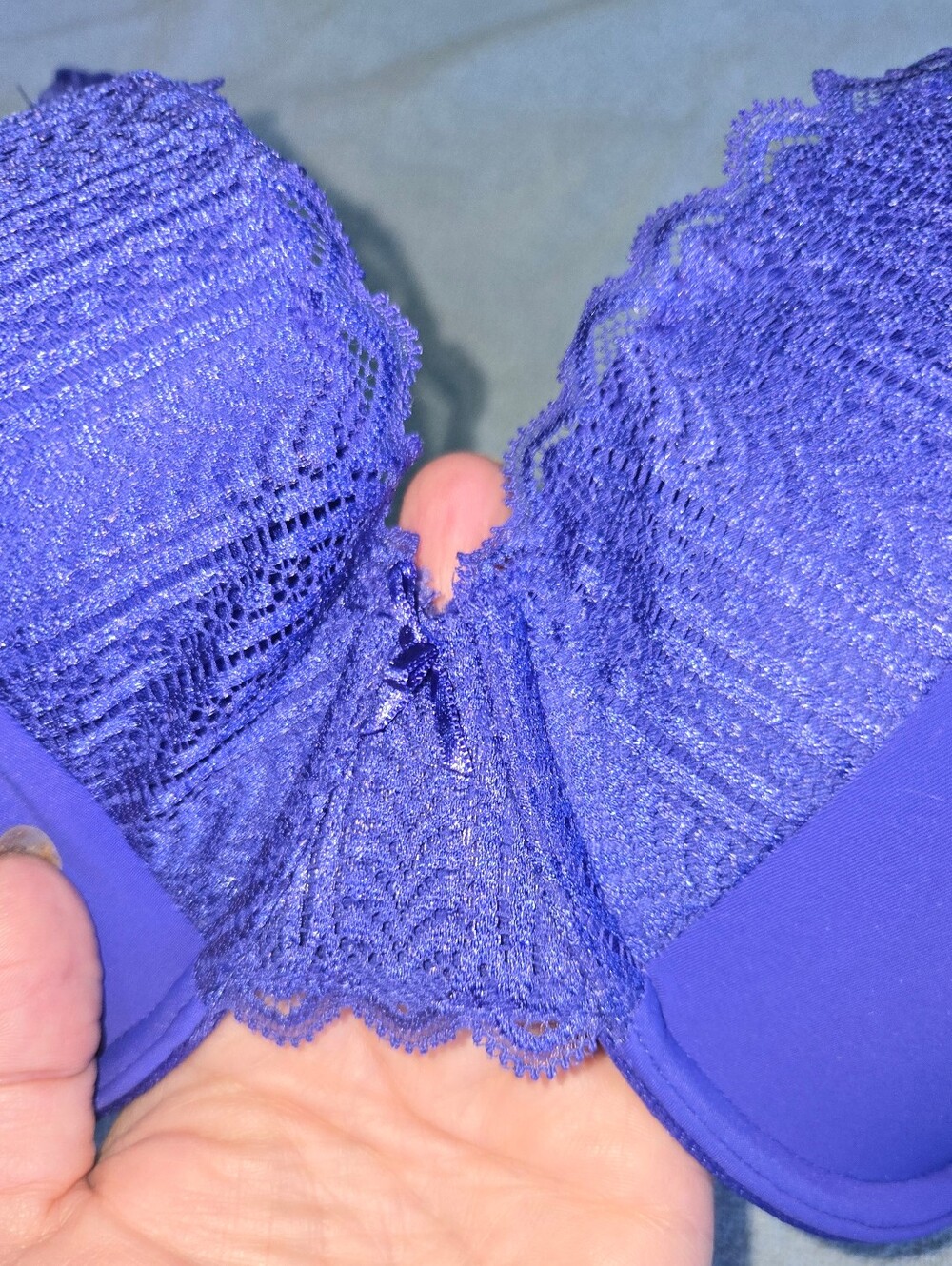 Maidenform Deep Blue Lace Sz 40C - Picture 3 of 8